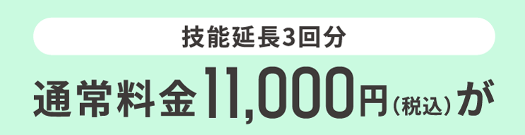 技能延長3回分通常料金税込11,000円が