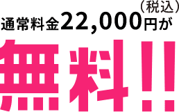 通常料金税込22,000円が無料